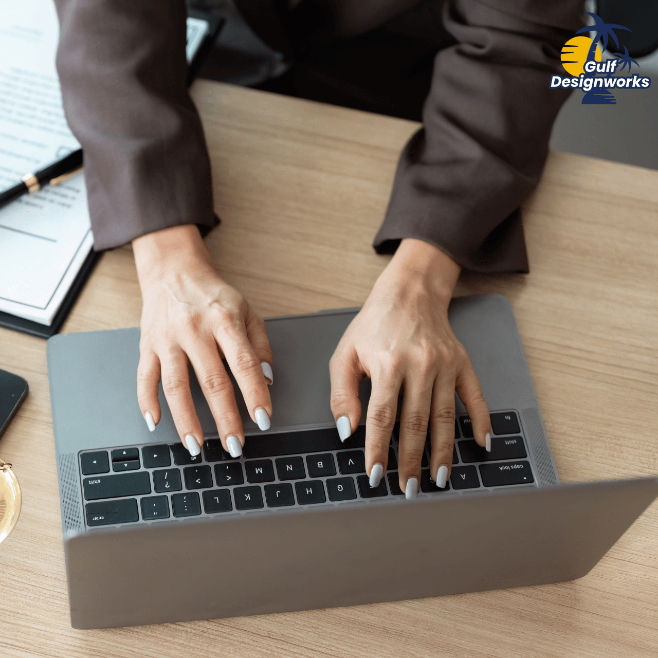 Website maintenance and content optimization review in progress on a modern laptop.