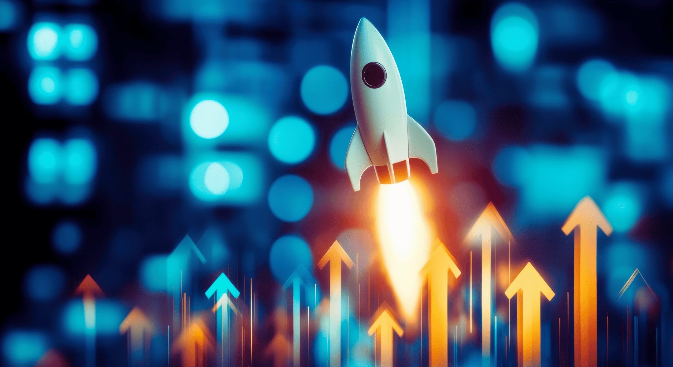 Small business owner reviewing SEO growth results on laptop with digital charts.