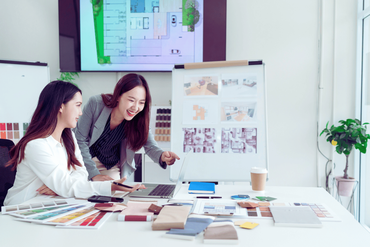 Small business owner working with Gulf Designworks on website and content project