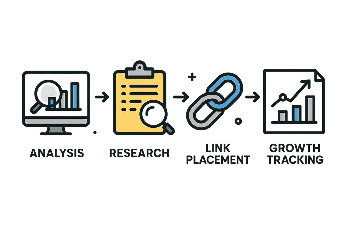 Step-by-step link building process for small business SEO